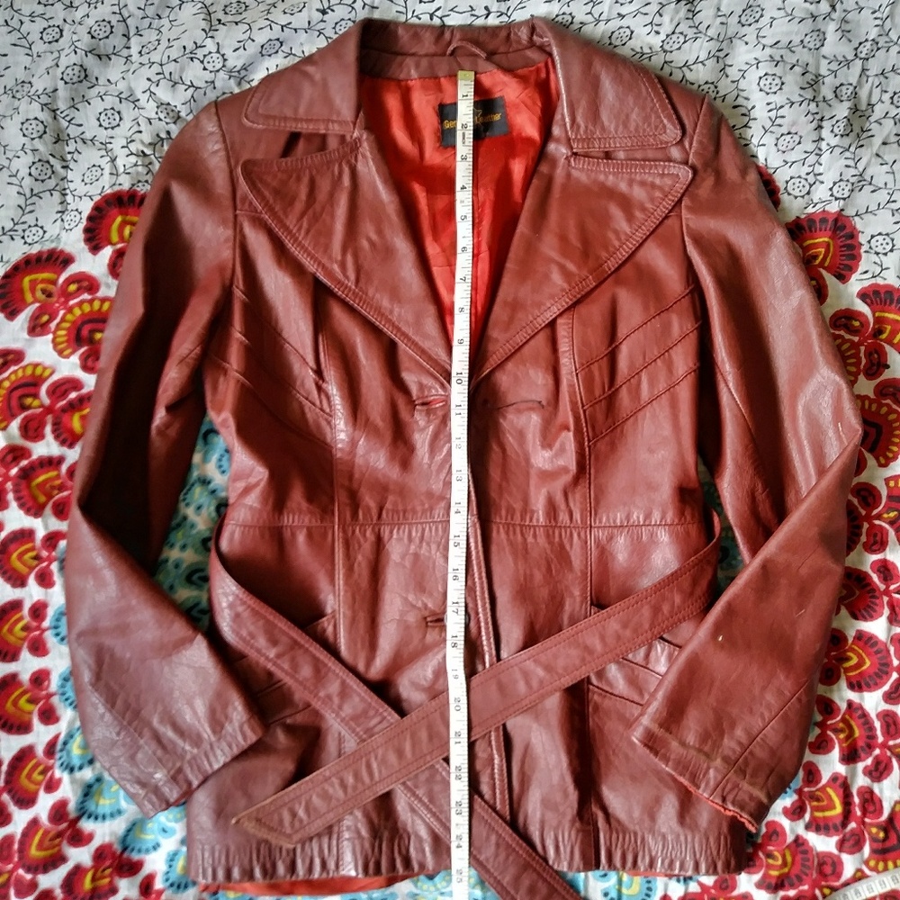 💫 VNTG 💫 Sears JR Bazaar Rust Red Leather Jacket